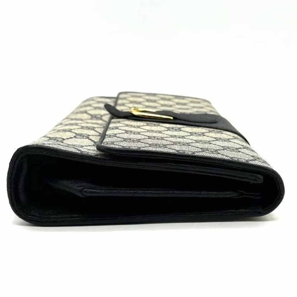 GUCCI GG Supreme Horse Bit Navy Clutch Crossbody Bag Silver Hardware DUST BAG - Picture 10 of 14